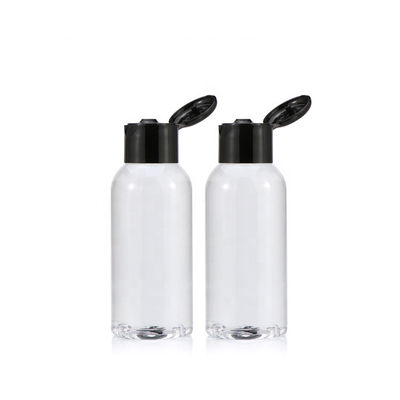 Loại bóp trong suốt Chai nhựa nắp gập 100ml có nắp màu đen