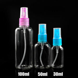 Chai xịt nhựa trong suốt 100ml dùng nhiều lần để trang điểm