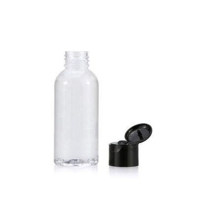 Loại bóp trong suốt Chai nhựa nắp gập 100ml có nắp màu đen