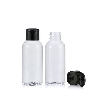 Loại bóp trong suốt Chai nhựa nắp gập 100ml có nắp màu đen