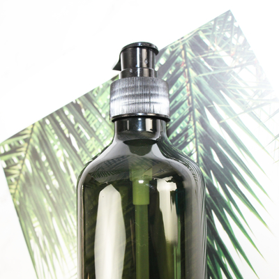 Nhà sản xuất Bán buôn Màu nâu xám 300ml Chai đựng dầu gội đầu bằng nhựa PET rỗng trong suốt có nắp bơm